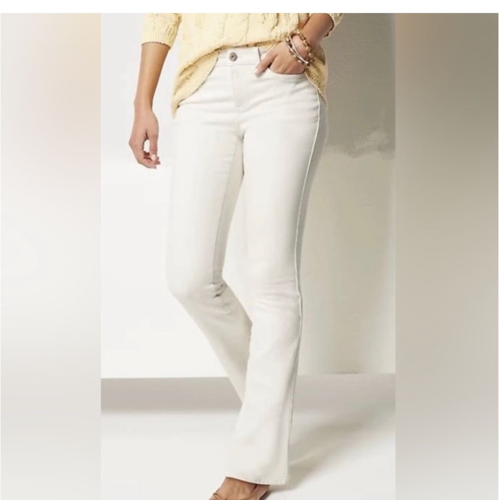 J. Jill Modern Slim Bootcut Natural/Off-White Jeans NWT - 12 Petite
